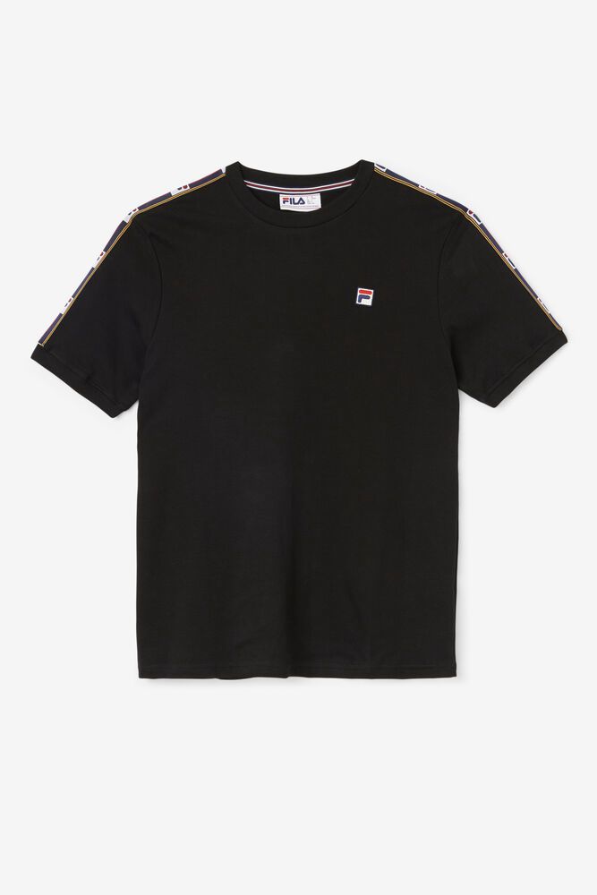 Fila T-Shirt Mens Black - Oliver - Philippines 4319852-ZH